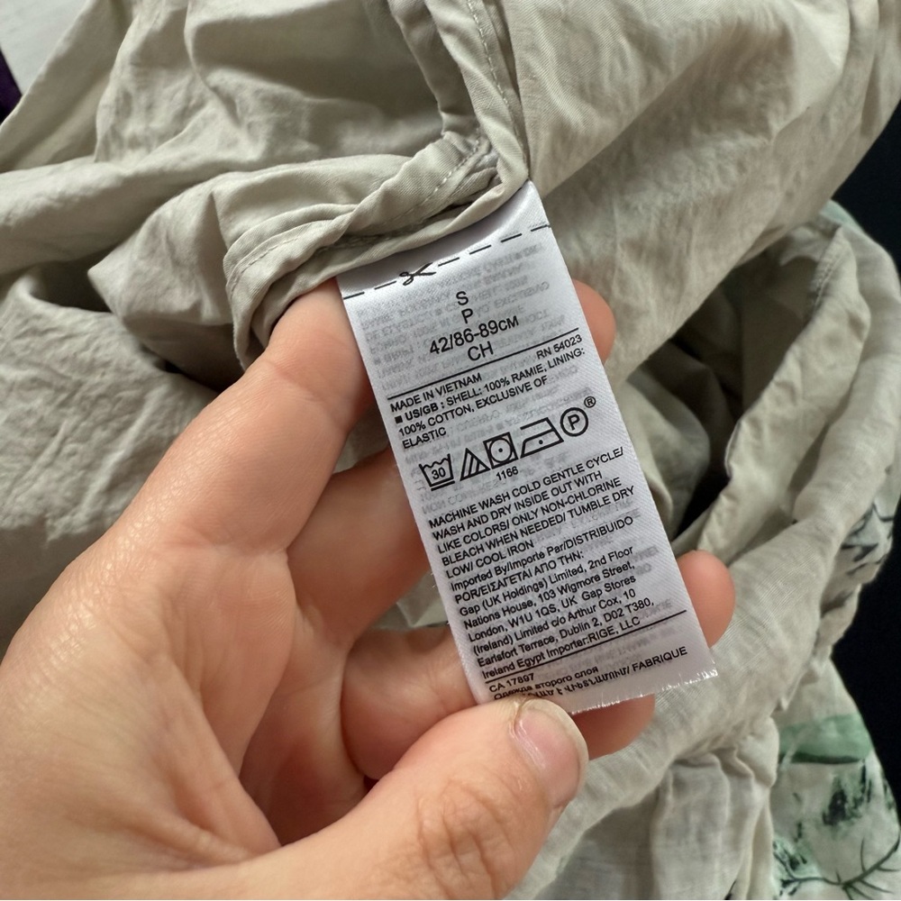 Banana Republic Ramie Button Front Maxi Dress in Khaki Floral - Picture 3 of 16